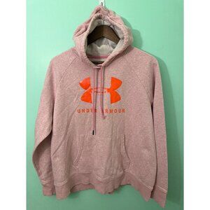 Under Armour Womens Pink Hoodie XL Loose Fit Long Sleeve Sweatshirt With Kangaro